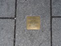 Memorials to holocaust victims embedded in the walkways